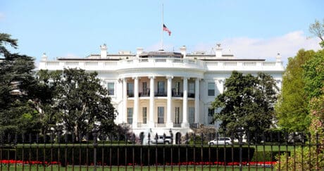 South Portico of the White House, Washington DC, USA