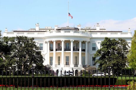 South Portico of the White House, Washington DC, USA
