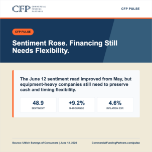 CFP Pulse graphic on consumer demand signals and equipment financing flexibility.