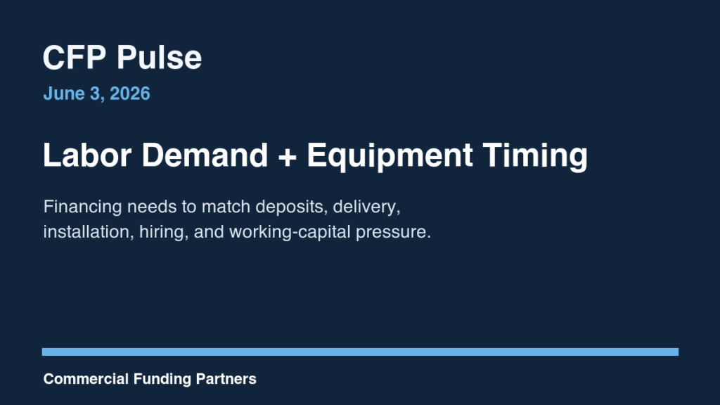 Equipment financing timing and labor demand Pulse graphic