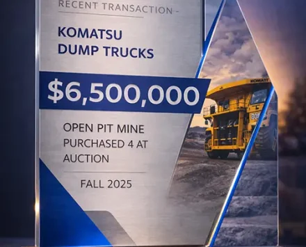 Recent Project - $6.5 Million Komatsu Dump Truck Financing